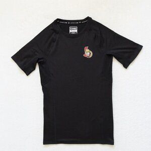 NHL Fanatics OTTAWA SENATORS Hockey T-Shirt Size M Black Authentic Pro Short Slv